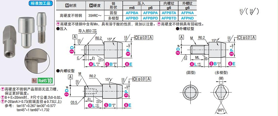 高硬度定位銷 高硬度定位銷
