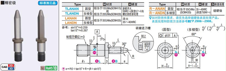 帶肩型定位銷 帶肩型定位銷